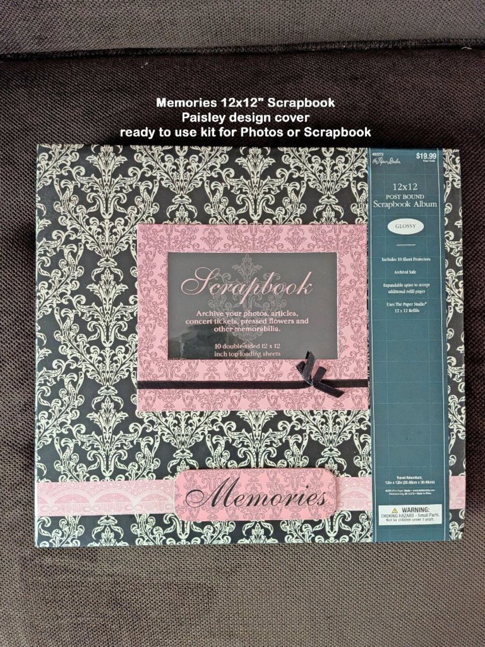 Memories 12x12" Scrapbook, Paisley design, ready to use for Photos or Scrapbook - Picture 13 of 14